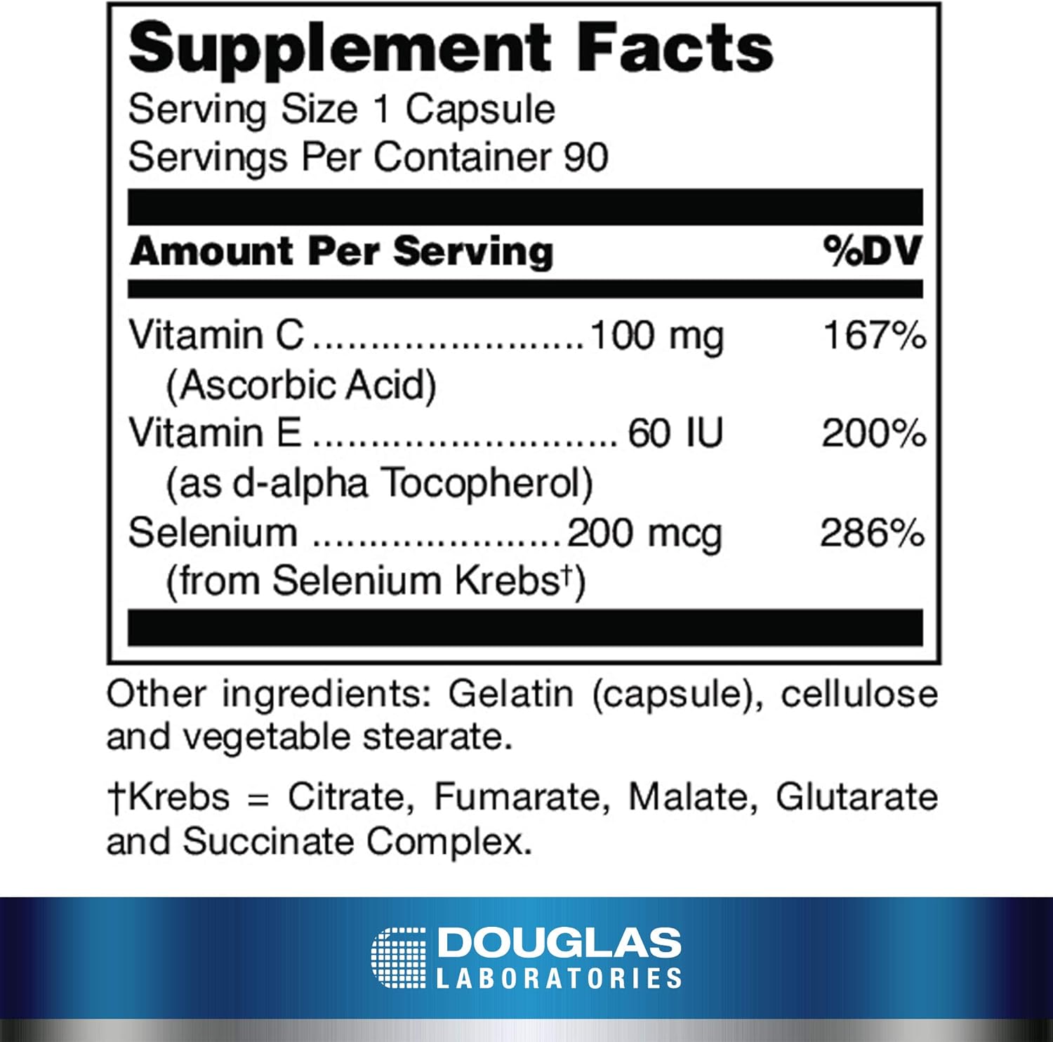 Selenium Plus Capsules with Vitamin E and C - 90 Count by Douglas Laboratories