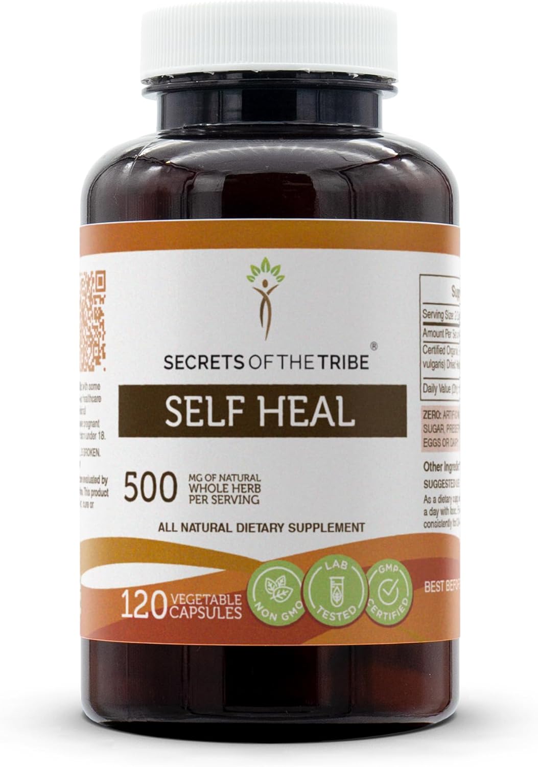 Self Heal (Heal All) 500mg Capsules - 120 Count of Prunella vulgaris Dried Herb - Secrets of the Tribe