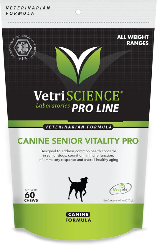 Senior Dog Multivitamin for Immune & Metabolic Support - Brain Health & Aging Formula - 60 Chews