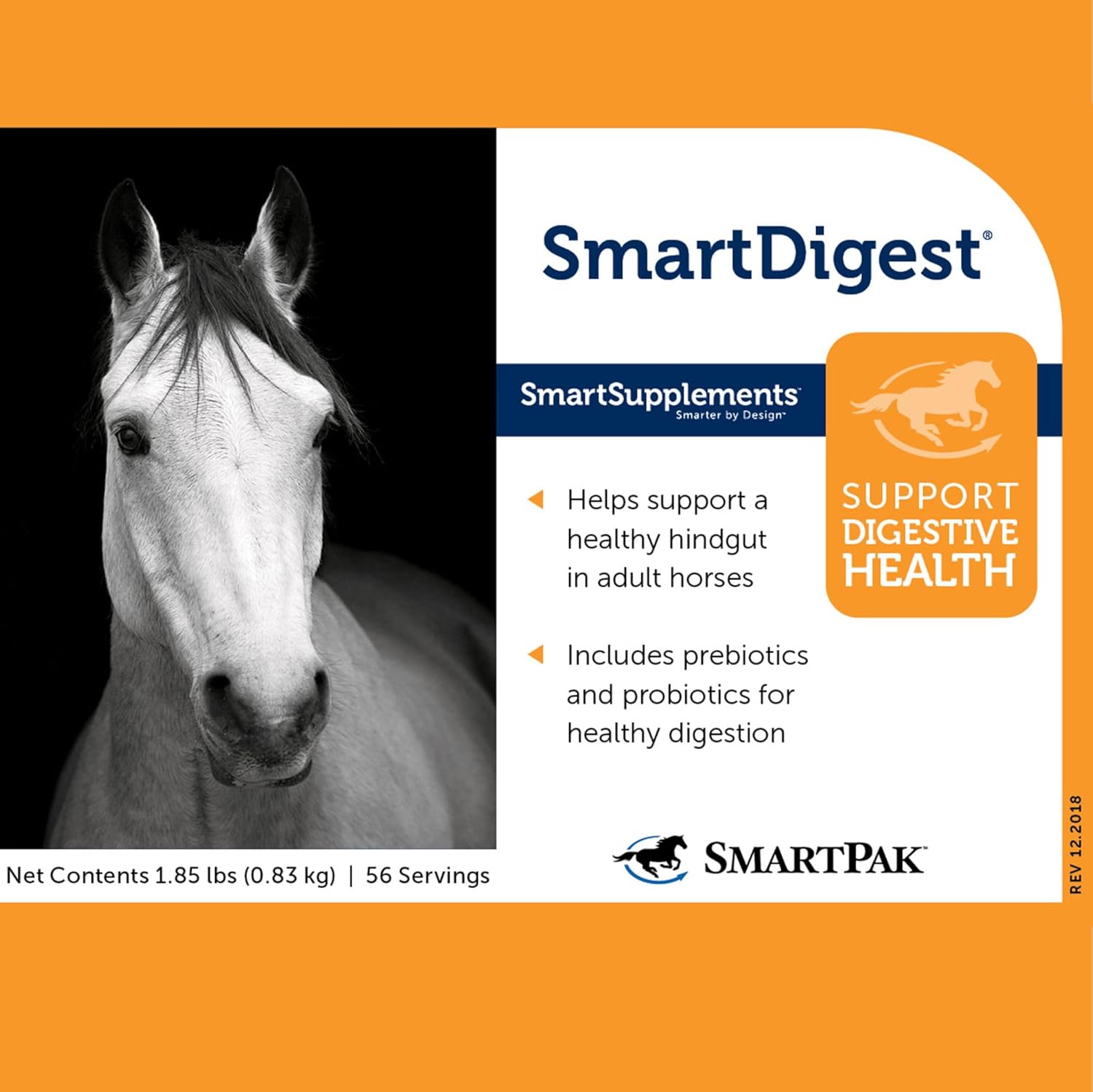Senior Horse Digestive Health and Antioxidant Support Pack - SmartPak with Prebiotics, Probiotics, Turmeric, and Flax Seed - Ready-to-Use Formula