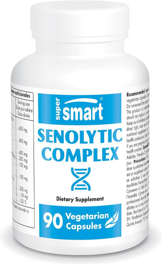 Senolytic Complex Supplement with Fisetin, Quercetin, and Bromelain - Advanced Formula with Patented Ingredients - 90 Vegetarian Capsules - Non-GMO and Gluten Free