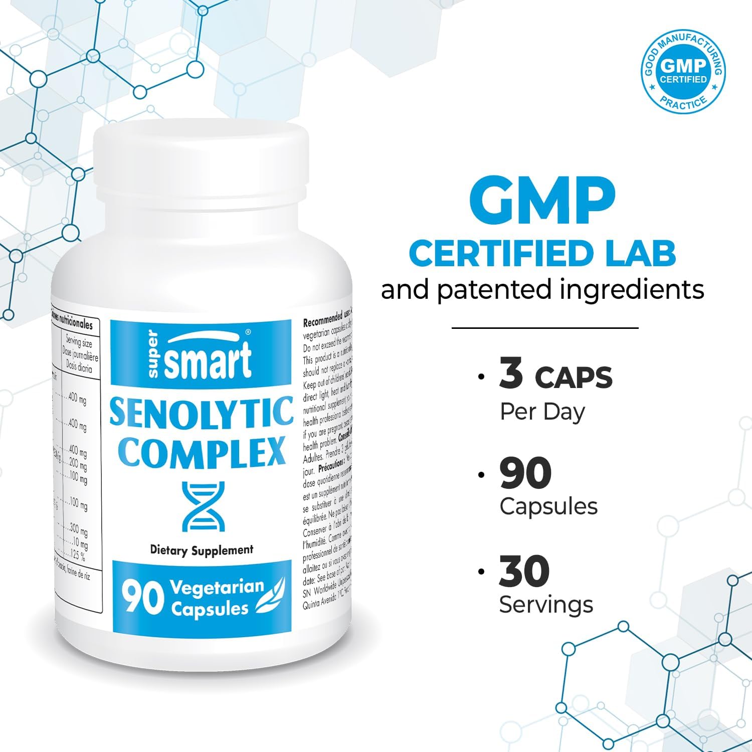 Senolytic Complex Supplement with Fisetin, Quercetin, and Bromelain - Advanced Formula with Patented Ingredients - 90 Vegetarian Capsules - Non-GMO and Gluten Free