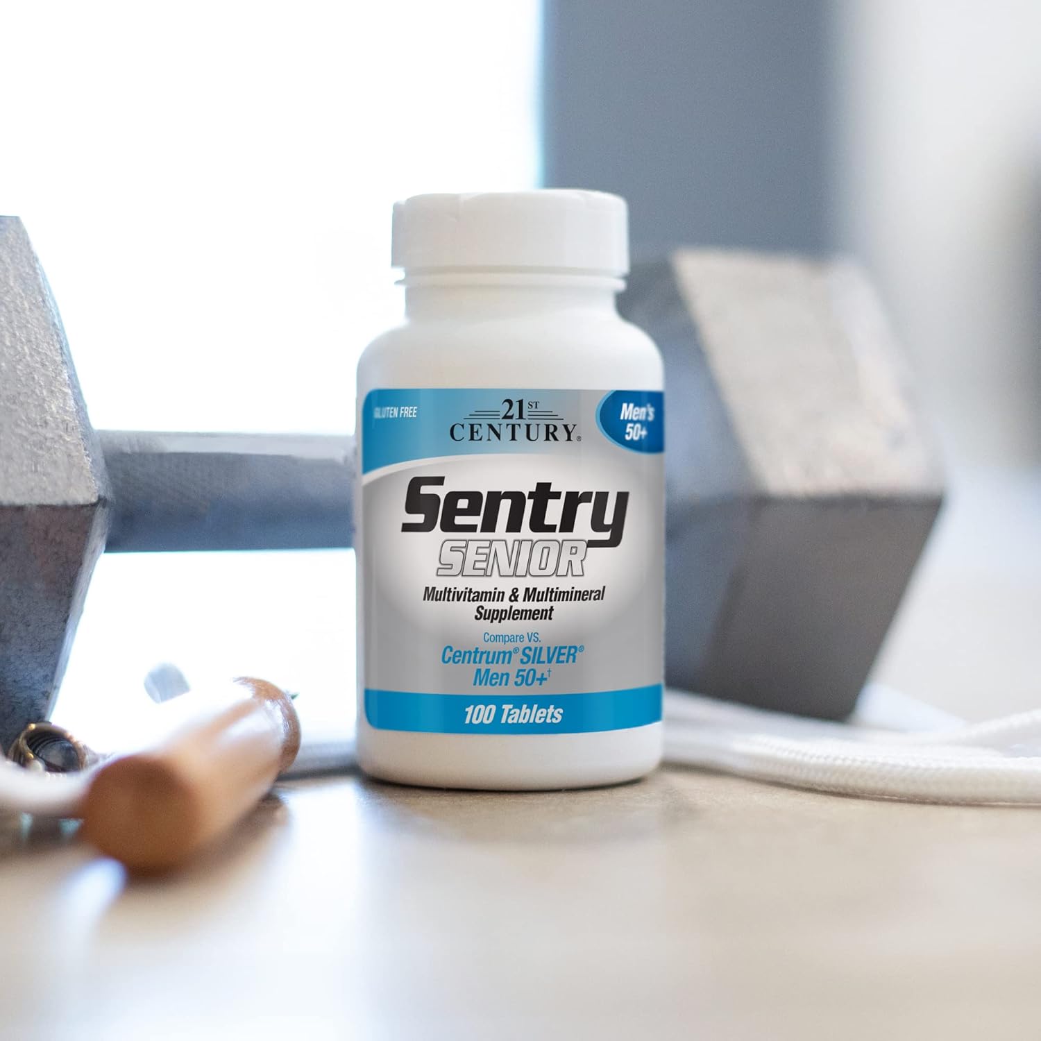 Sentry Senior Men 50Plus Tablets for 21st Century, Unscented White - 200 Count (2 Pack)
