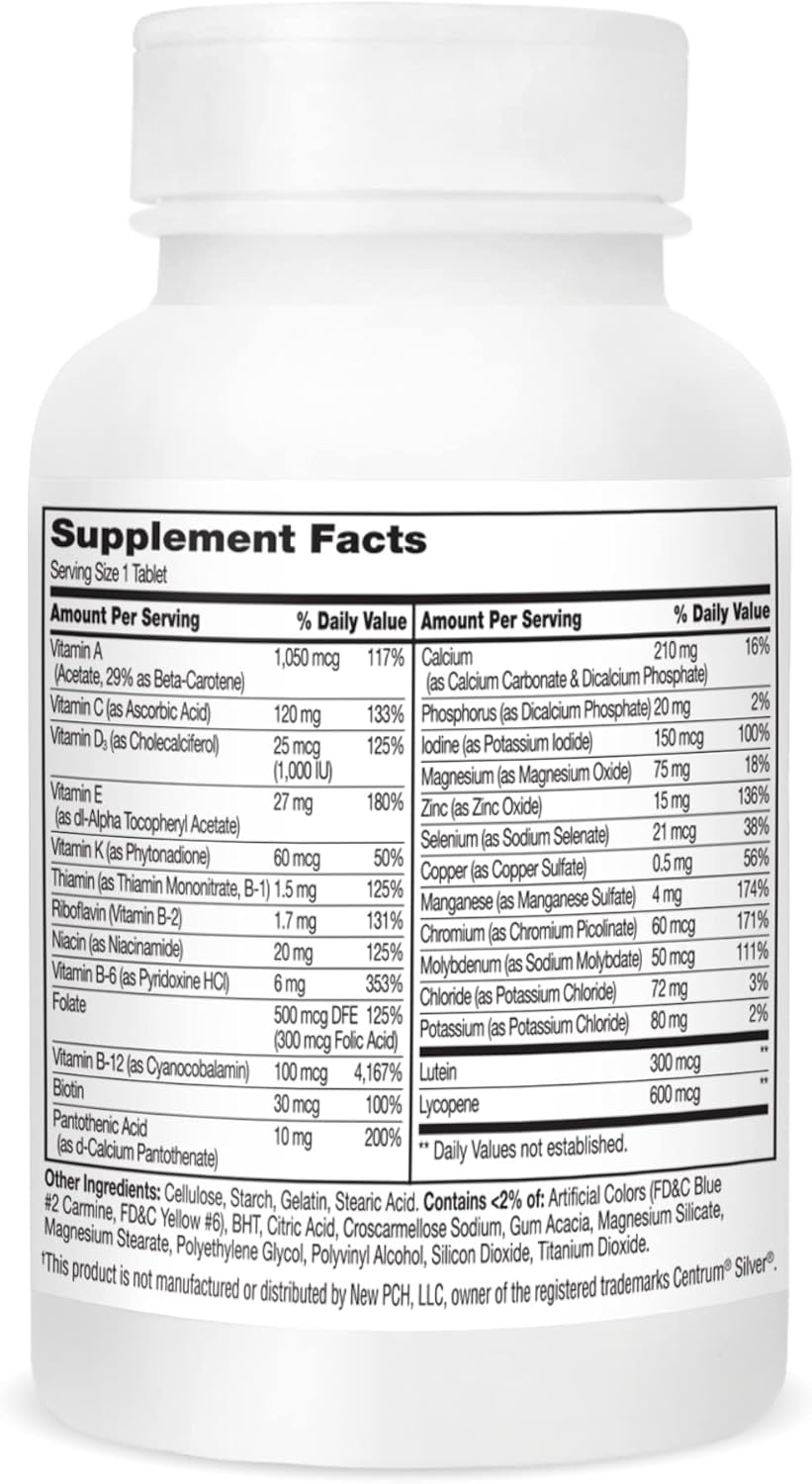 Sentry Senior Men 50Plus Tablets for 21st Century, Unscented White - 200 Count (2 Pack)