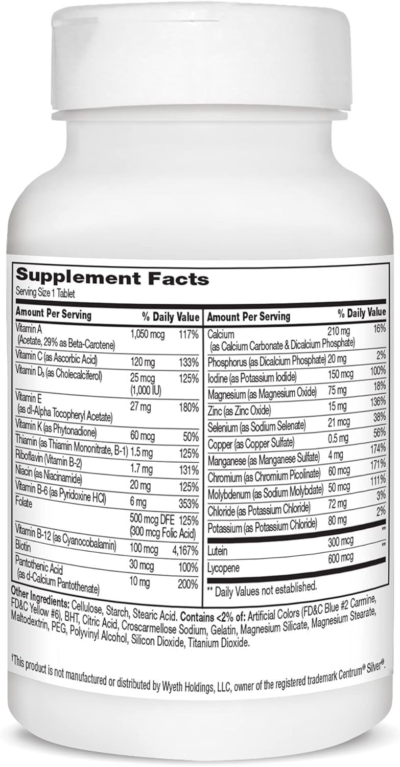 Sentry Senior Men 50Plus Tablets for 21st Century, Unscented White - 200 Count (2 Pack)