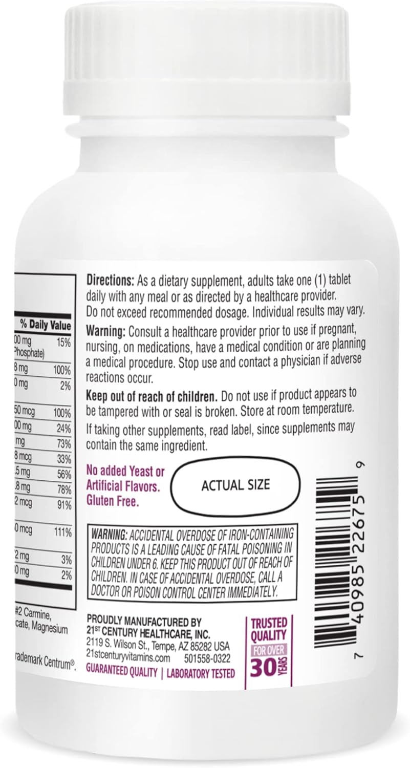 Sentry Women Multivitamin Tablets for 21st Century, 240 Count (2 Pack)