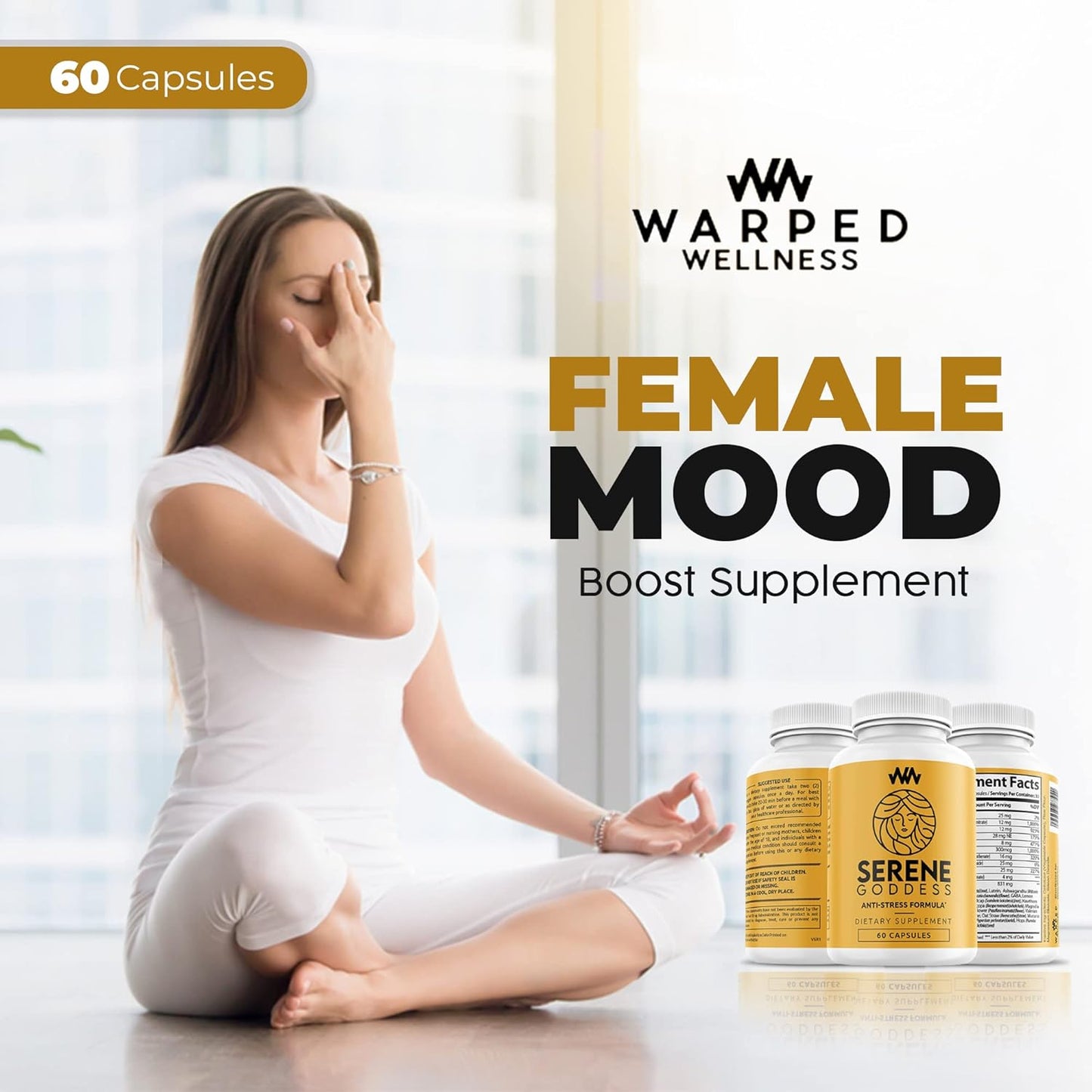 Serene Goddess Women's Supplement with Magnolia Bark for Mood Boost and Stress Relief