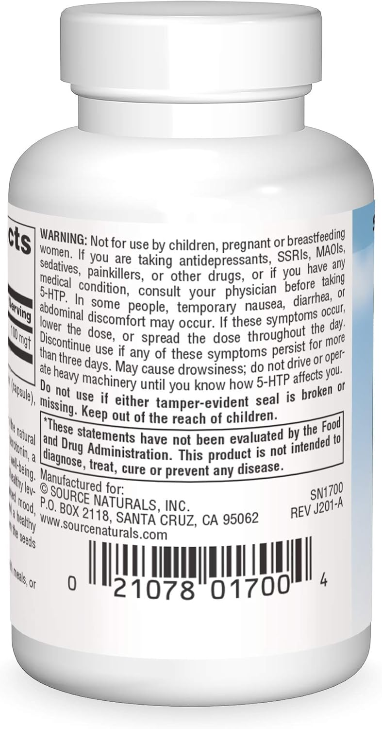 Serene Science 5-HTP Capsules - 50mg, 30 Count by Source Naturals
