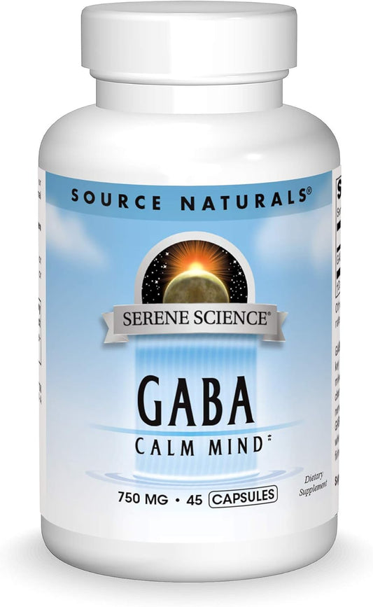Serene Science GABA by Source Naturals 750mg - 45 Capsules for a Tranquil Mind