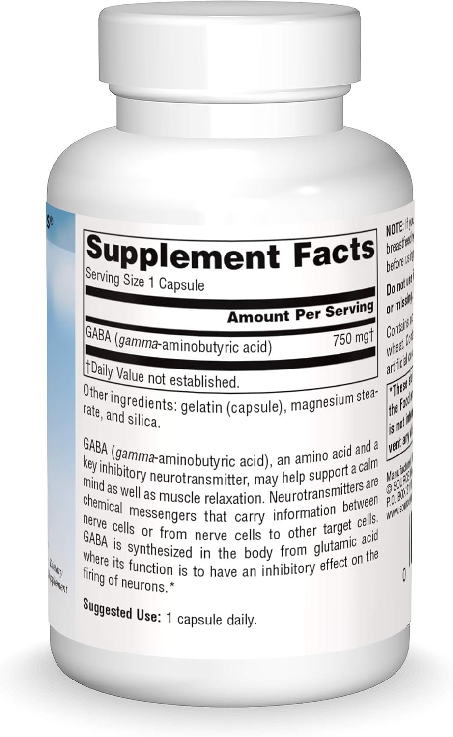 Serene Science GABA by Source Naturals 750mg - 45 Capsules for a Tranquil Mind