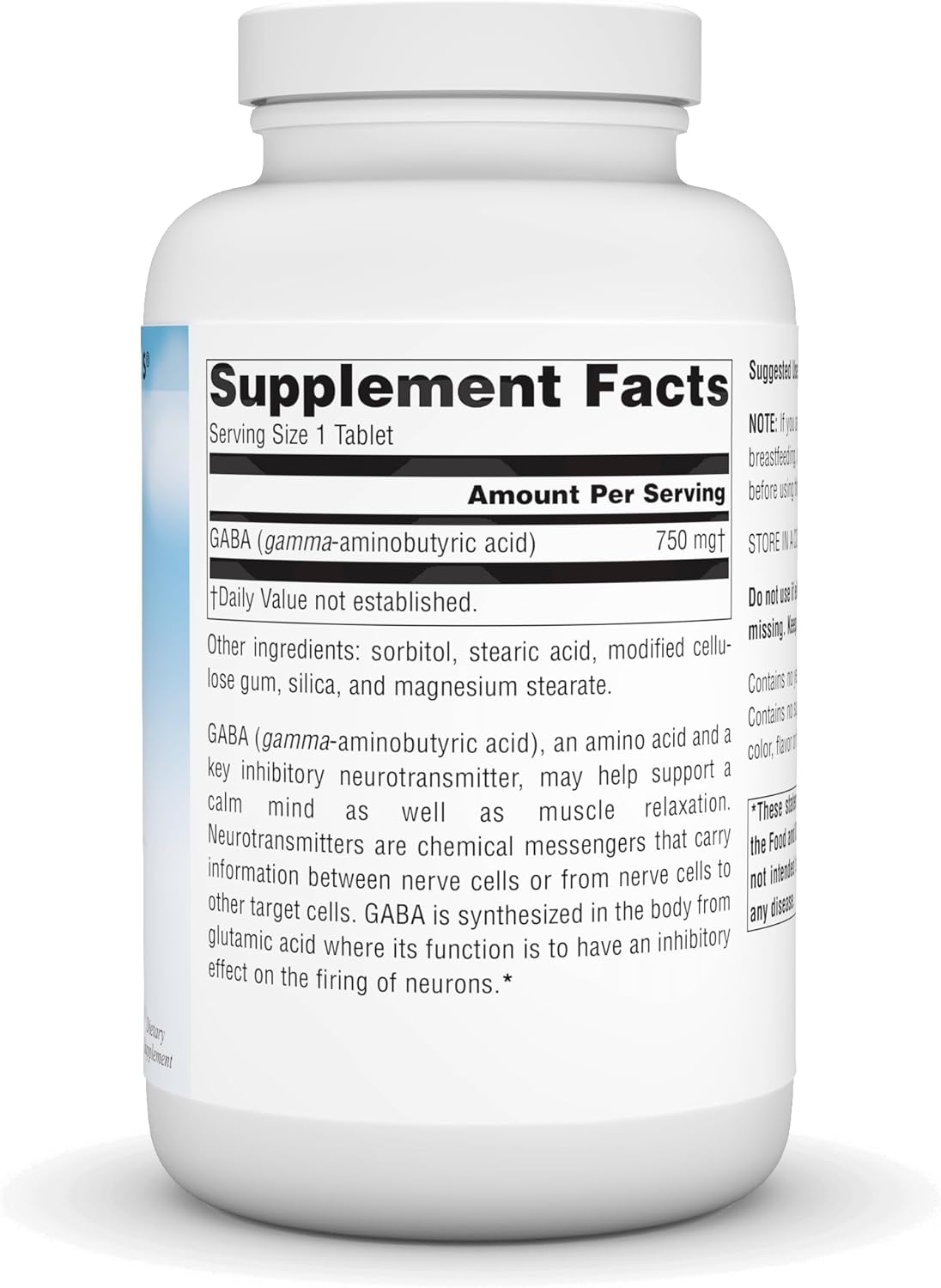 Serene Science GABA Supplement - 750mg, 90 Tablets for Relaxation and Mental Clarity