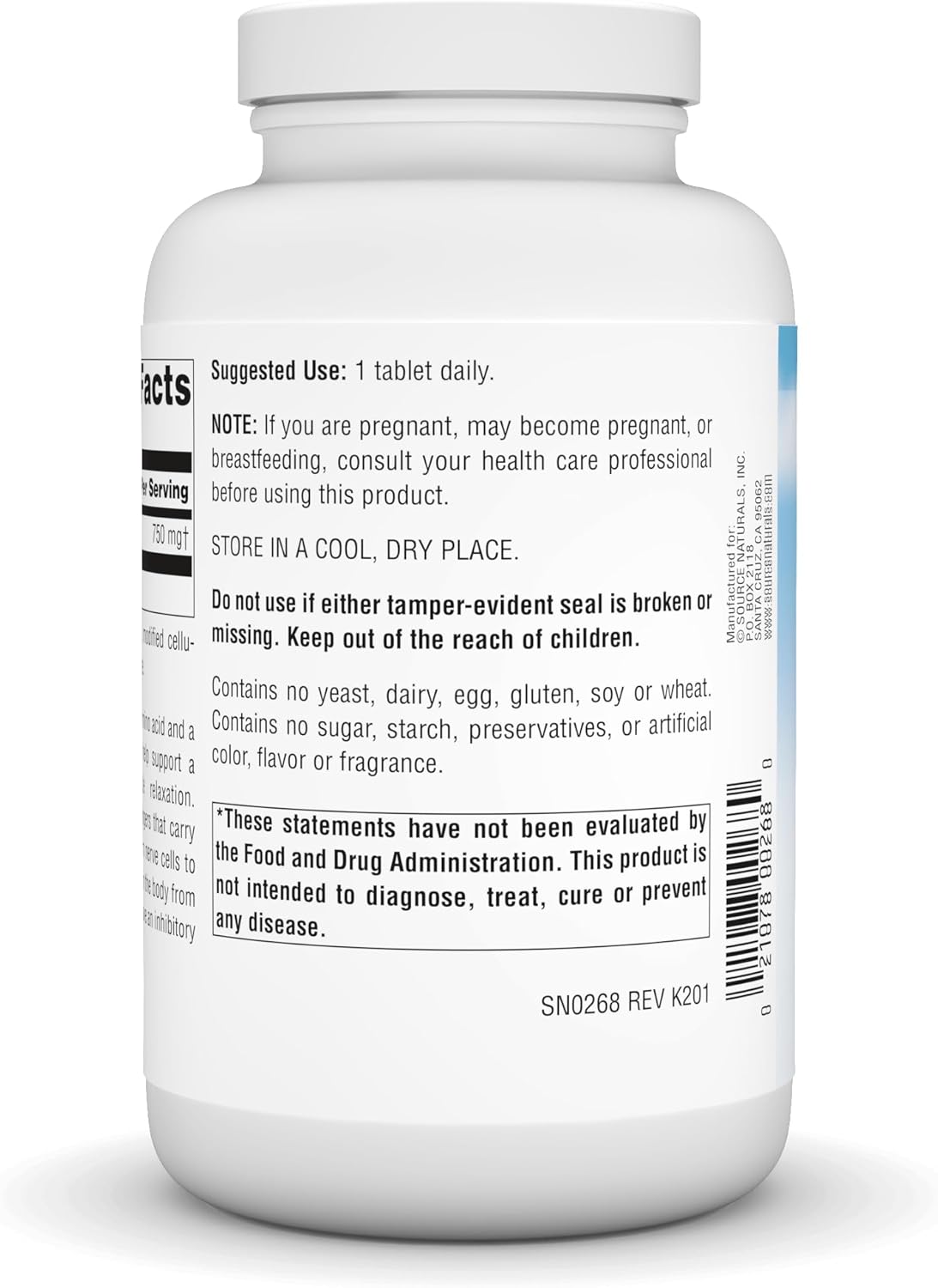 Serene Science GABA Supplement - 750mg, 90 Tablets for Relaxation and Mental Clarity