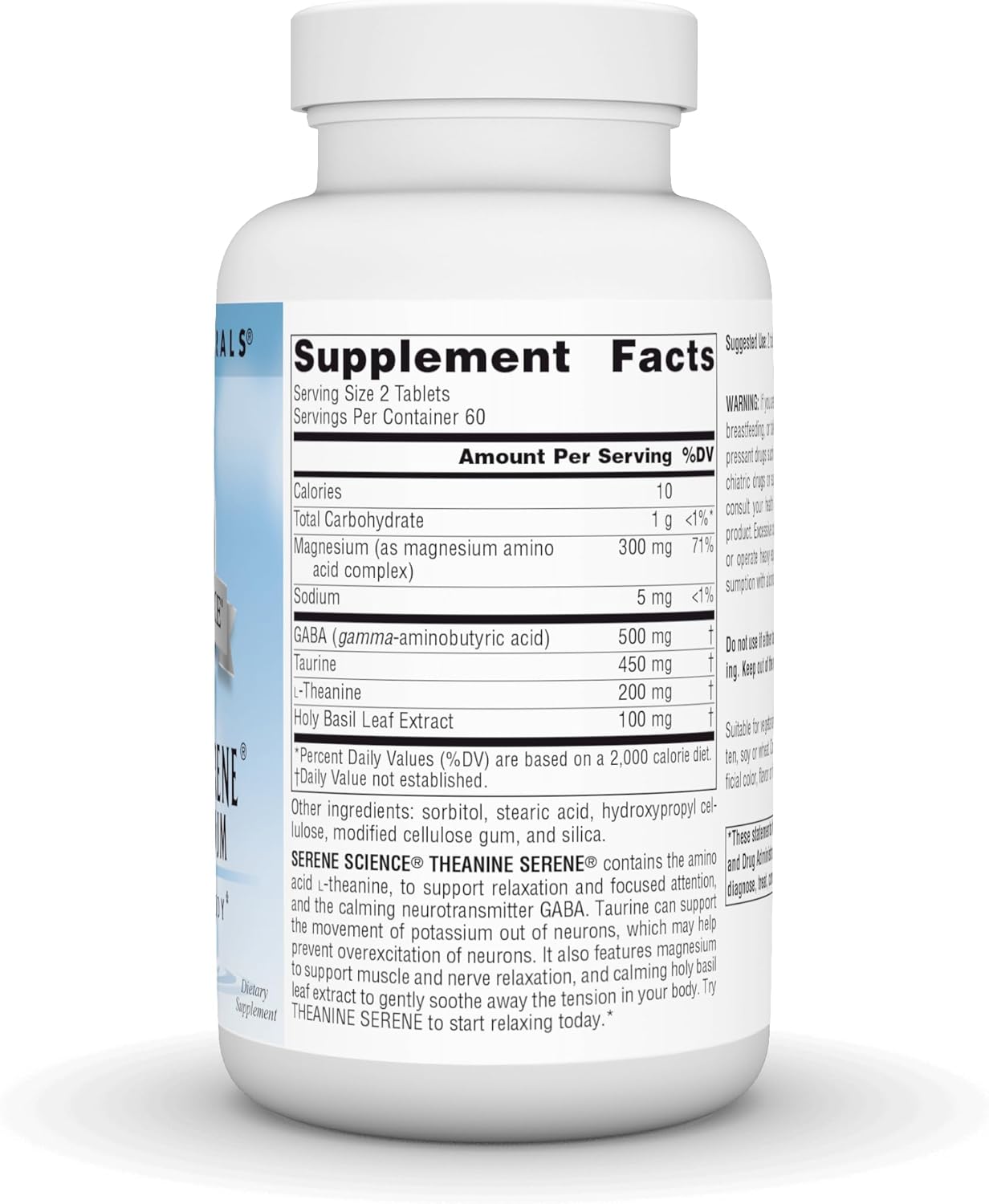 Serene Science L-Theanine with Magnesium and GABA Tablets - 120 Count