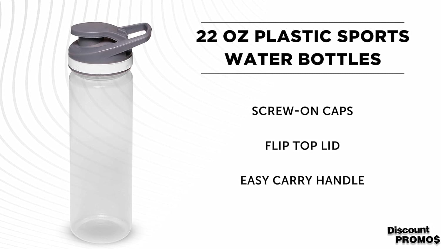 Set of 10 Sports Water Bottles 22 oz - Bulk Pack Promo Deal - Leakproof, Reusable, Clear with Lids