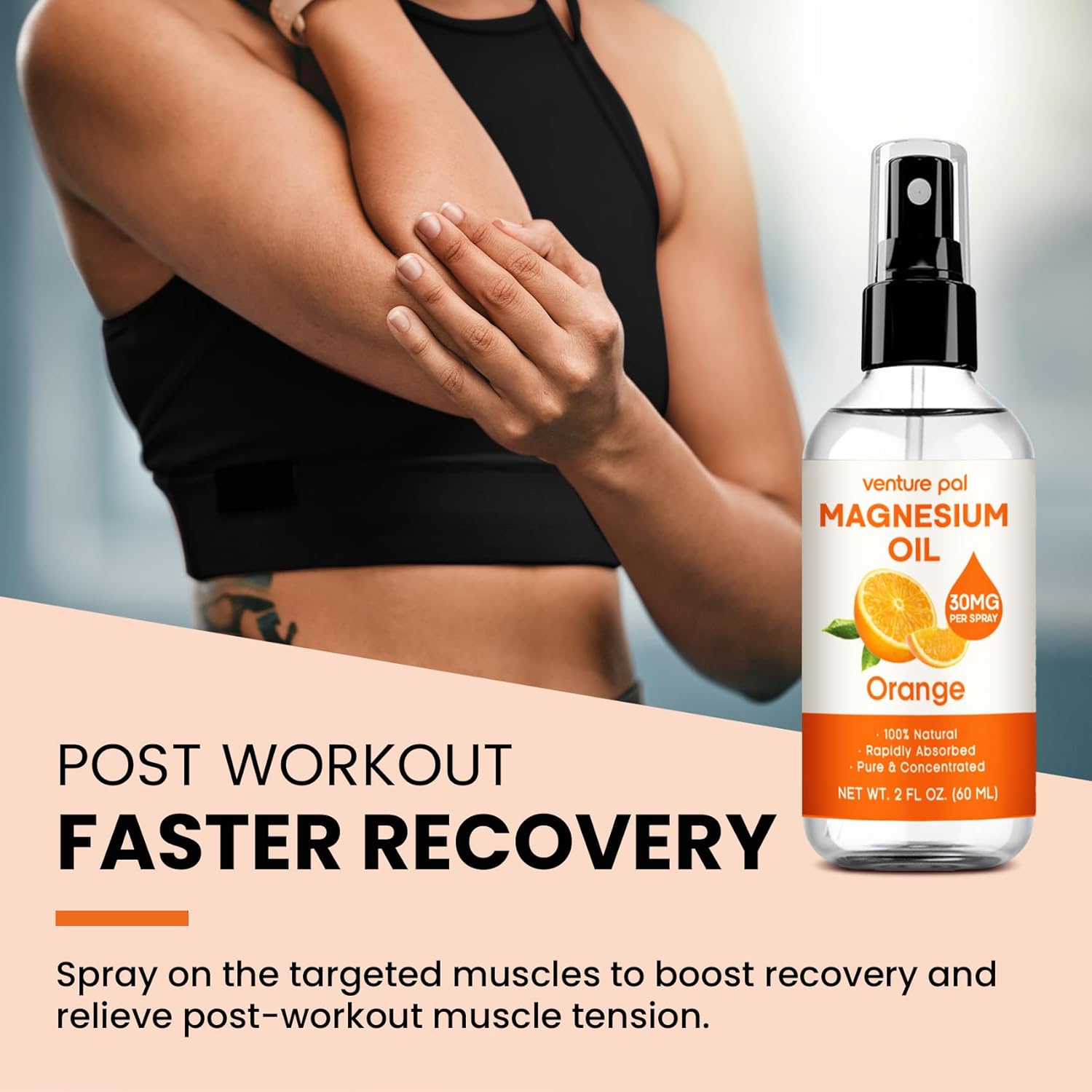 Set of 3 Venture Pal Topical Magnesium Oil Sprays for Feet - Relaxation, Sleep, Muscle Relief, Hair & Skin. Fast Absorption, Non-Greasy. Ideal Gift. - BoostGo Australia