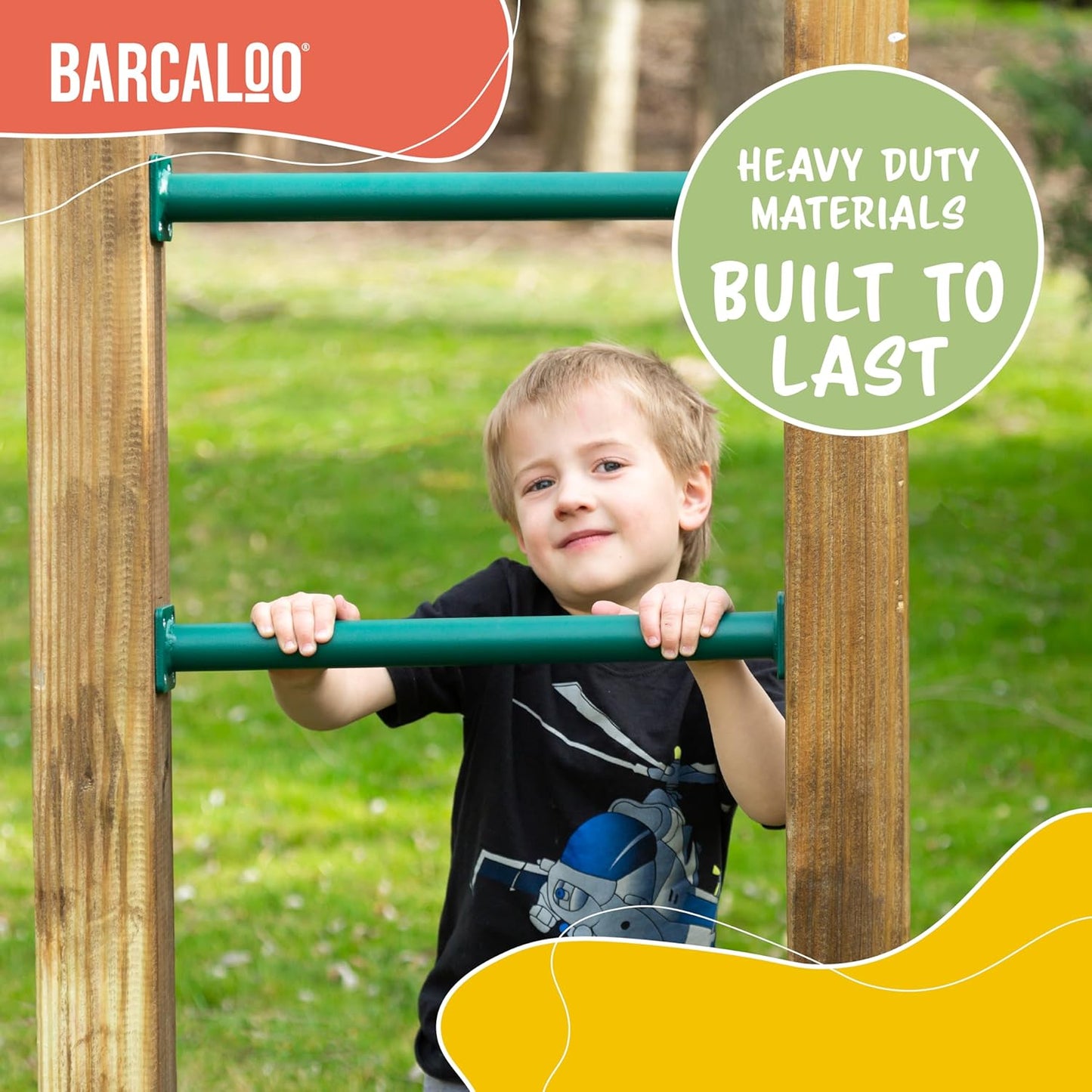 Set of 8 Green Powder Coated Monkey Bars Playset Attachment for Backyard - Indoor Kids Play Equipment with Mounting Plates, 16 1/2 Inches Long