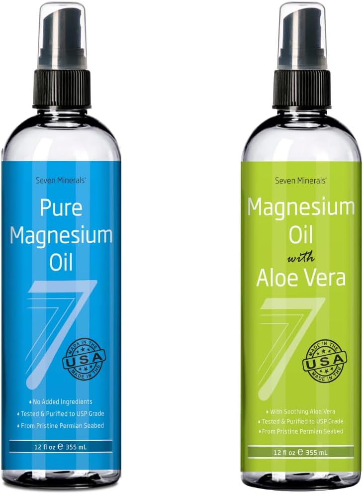 Seven Minerals Pure Magnesium Oil Infused with Aloe Vera for Maximum Benefits