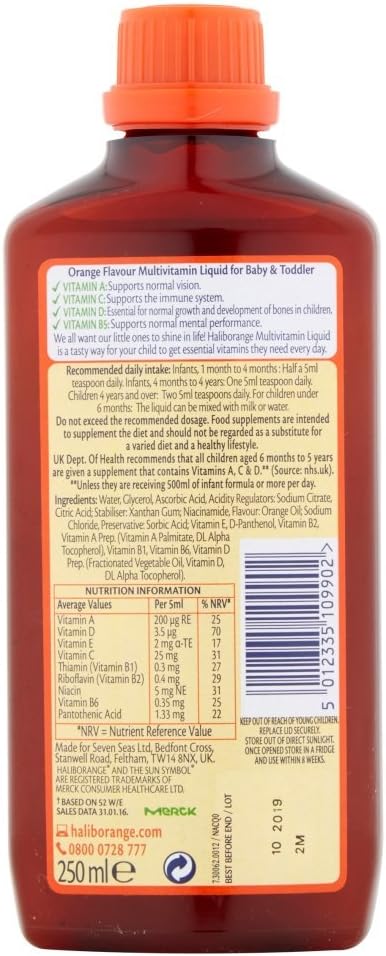 Seven Seas Haliborange All Natural Orange Flavour Multivitamin Liquid - Boost Your Daily Nutrition With a Tasty Twist