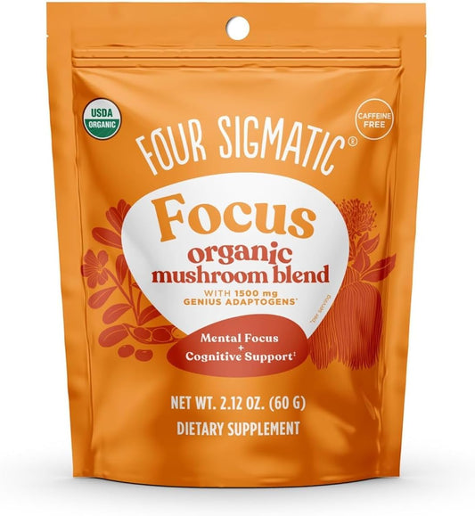Seven Superfoods Focus Blend Mix with Adaptogens for Productivity & Creative Support | Decaf, Easy to Dissolve | 30 Servings