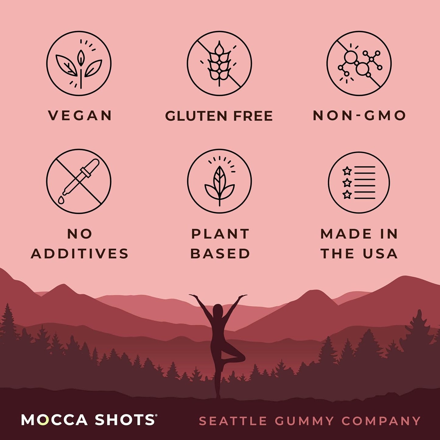 SGC Seattle Gummy Company Strawberry Energy Chews 6-Pack - Sugar-Free, Vegan, Gluten-Free, Nootropic Gummies with 200mg Caffeine