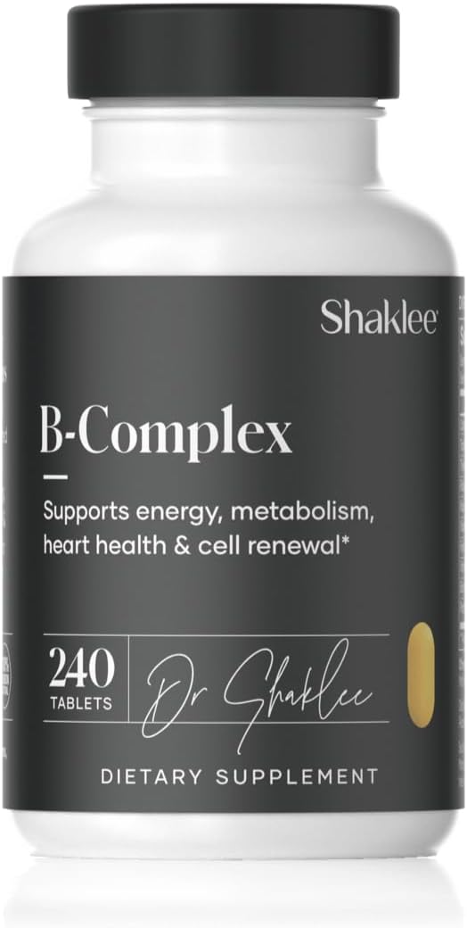 Shaklee B-Complex Tablets - Boost Energy with Bioactivated Absorption System - Supports Well-Being, Cardiovascular, Brain Health - 240 Count