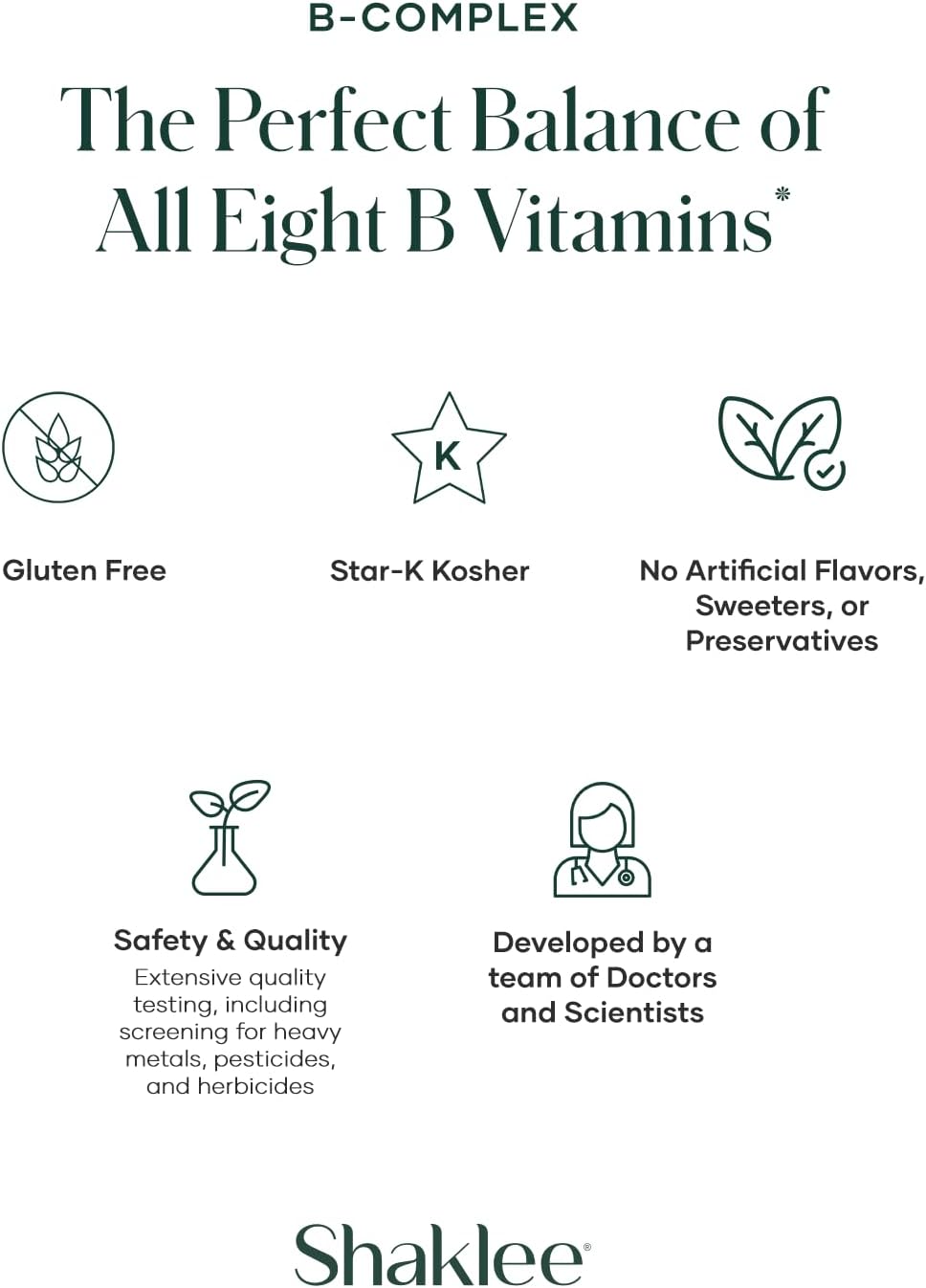 Shaklee B-Complex Tablets - Boost Energy with Bioactivated Absorption System - Supports Well-Being, Cardiovascular, Brain Health - 240 Count