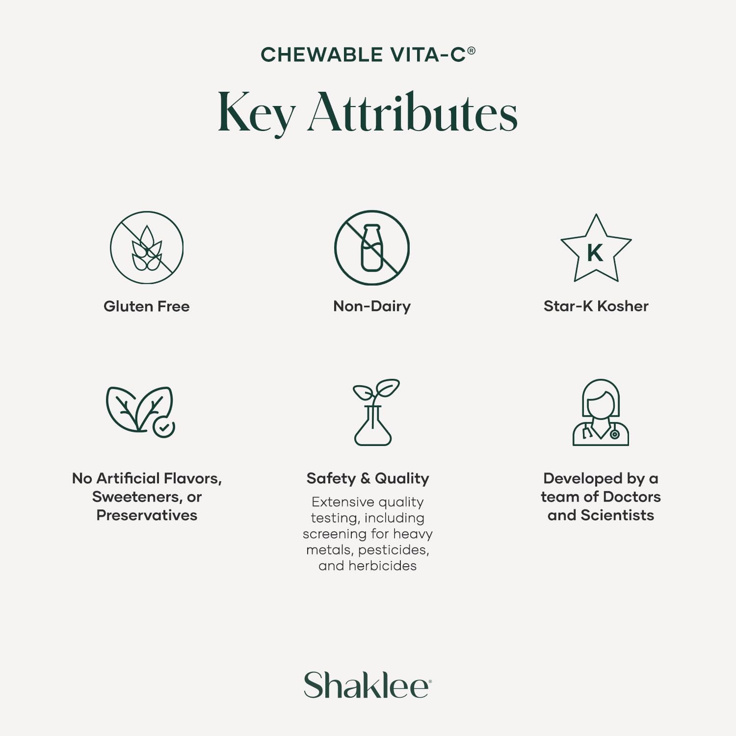 Shaklee Chewable Vitamin C 250mg Tablets - Lemon Flavored for Immune Support - Easy-to-Consume Vitamin C Supplement for Kids and Adults - 60 Tablets