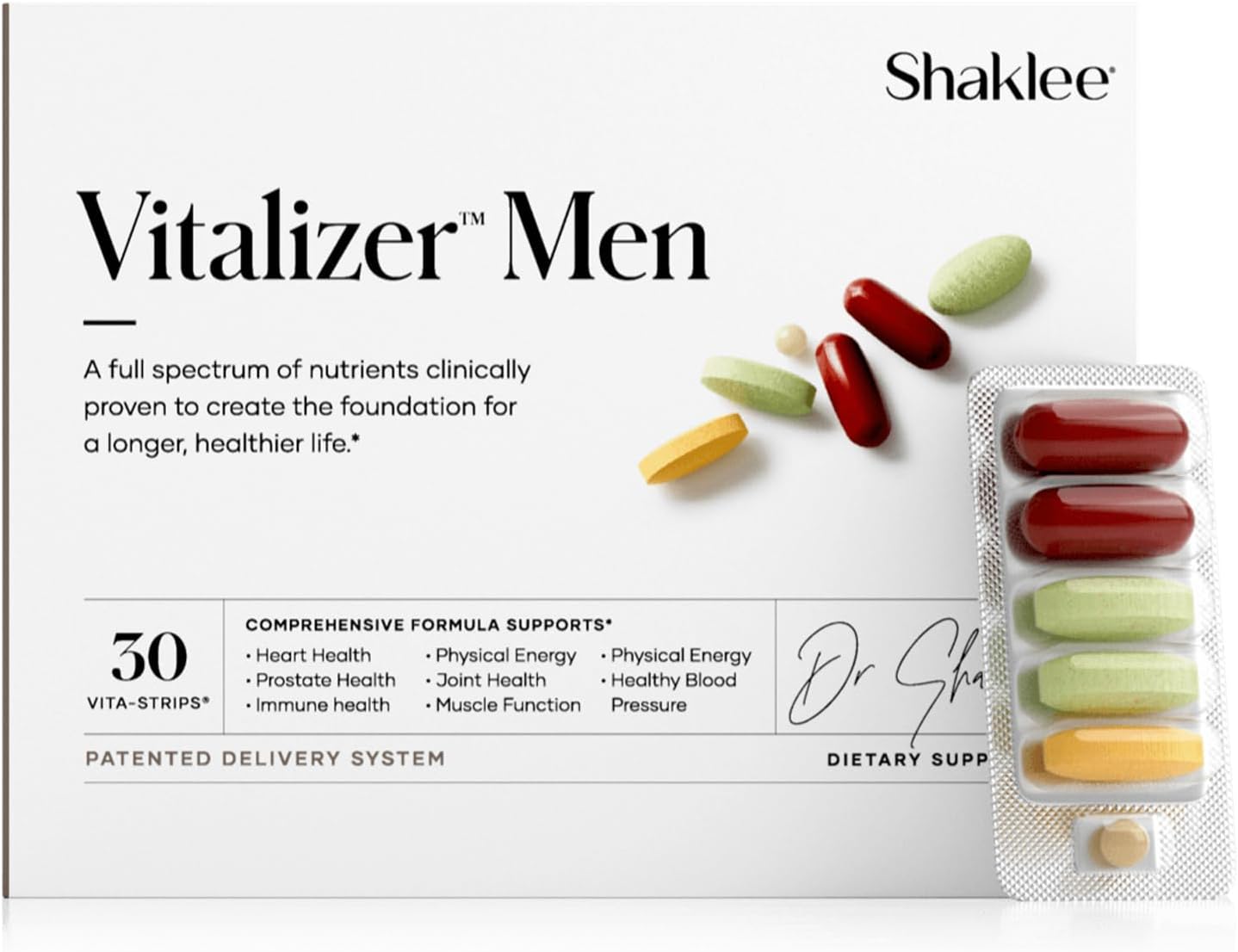 Shaklee Men's Vitalizer™ - Advanced Nutrition Vita-Strips® for Heart, Joint, Immune, Bone, Digestive Health & Energy - 30 Strips