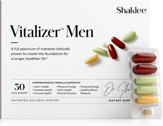 Shaklee Men's Vitalizer™ - Advanced Nutrition Vita-Strips® for Heart, Joint, Immune, Bone, Digestive Health & Energy - 30 Strips