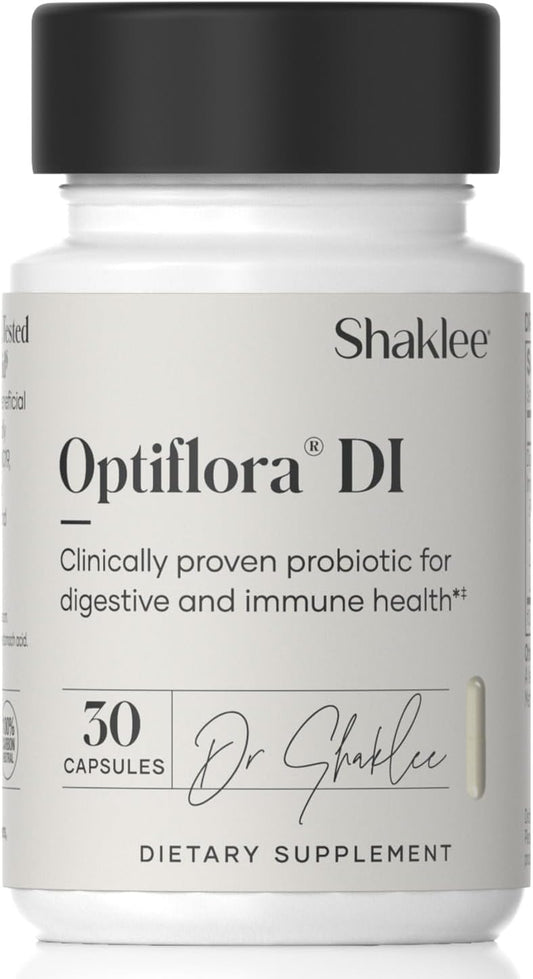 Shaklee Optiflora DI Probiotic: 10 Billion CFUs, 4 Bacterial Strains, Supports Intestinal Balance & Regularity - 30 Capsules