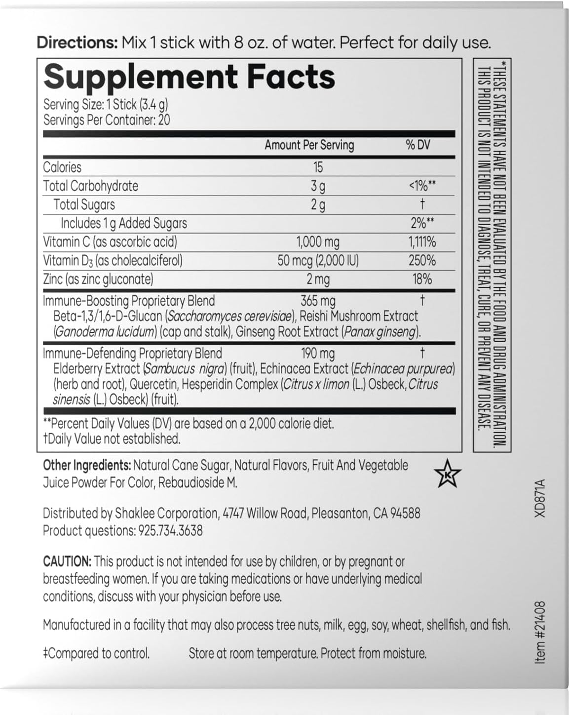 Shaklee Triple Defense Boost Supplement - 20 Servings for Immune Support