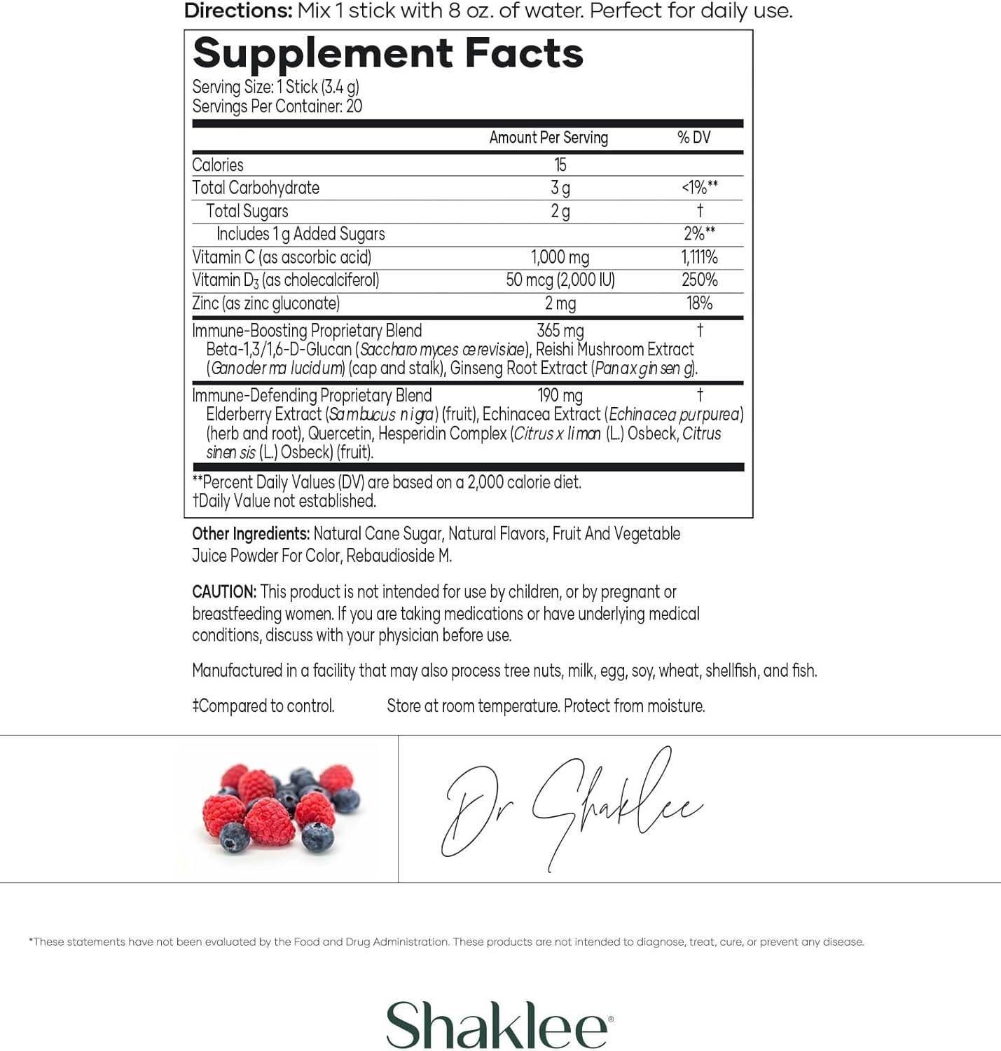 Shaklee Triple Defense Boost Supplement - 20 Servings for Immune Support