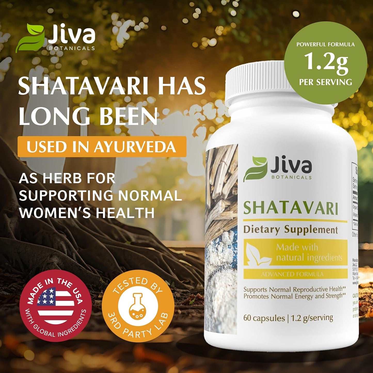 Shatavari Root Powder Extract Capsules - 1200mg - Hormonal Balance Support for Women - Asparagus Racemosus Herb - 60 Caps