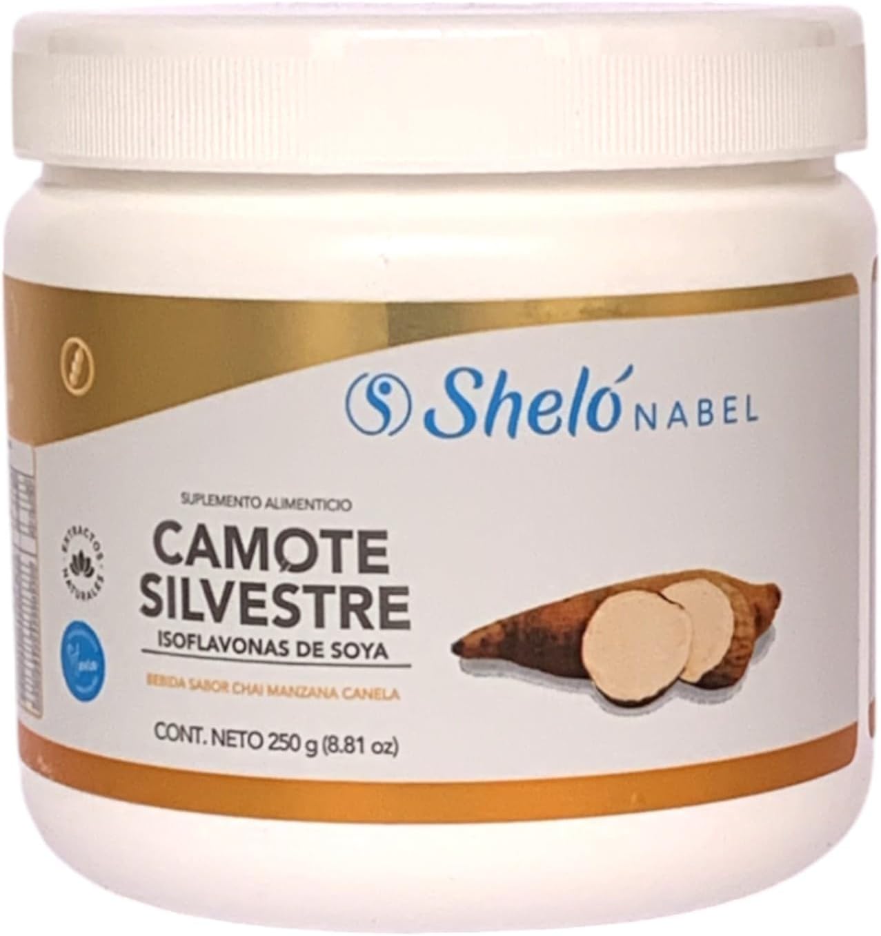 Shelo Nabel Wild Sweet Potato Soy Isoflavones Powdered Premix with Chai Apple Cinnamon Flavors 250g White