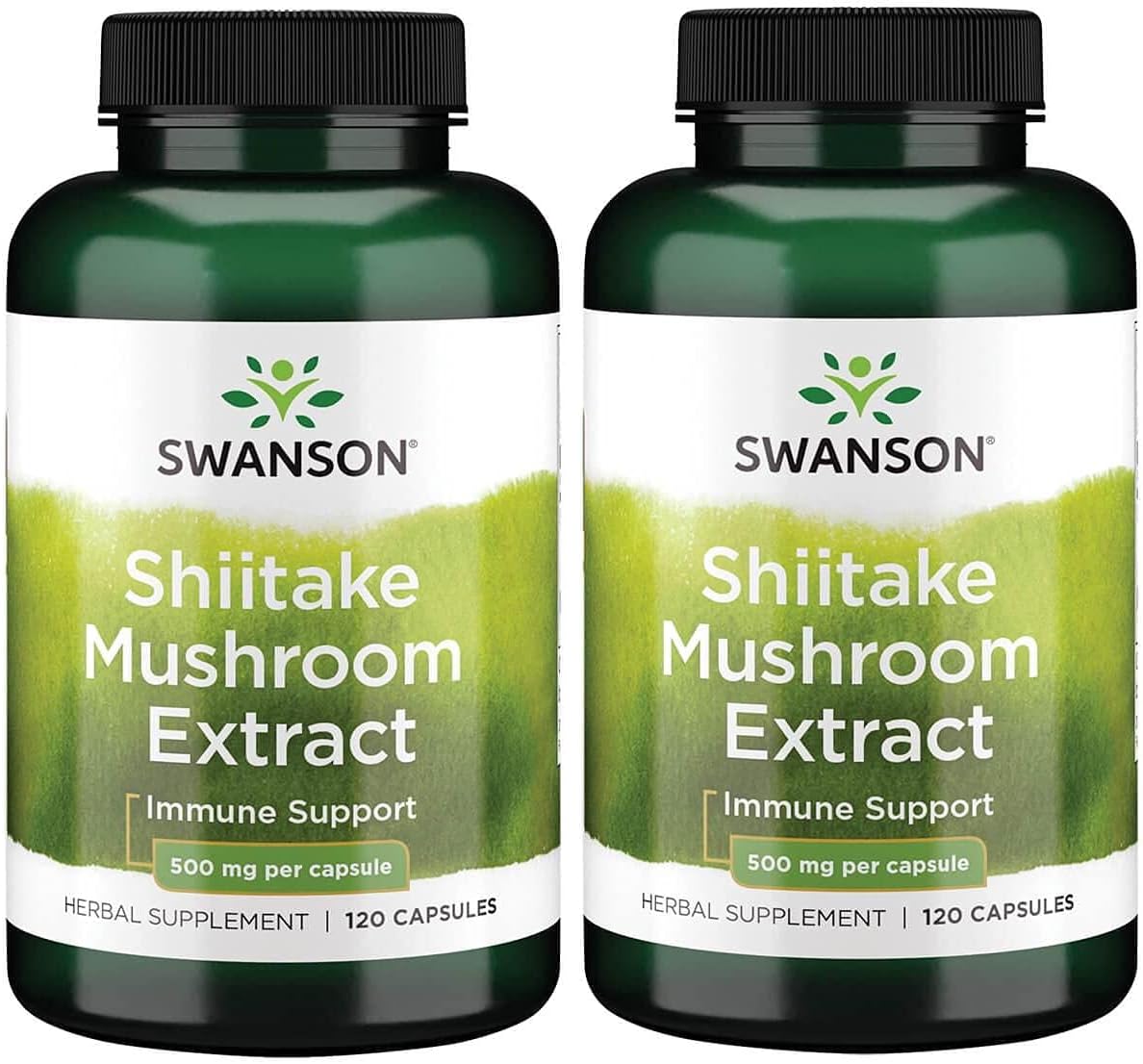 Shiitake Mushroom Extract Capsules 4:1 Concentration - 500mg (120ct x 2) by Swanson