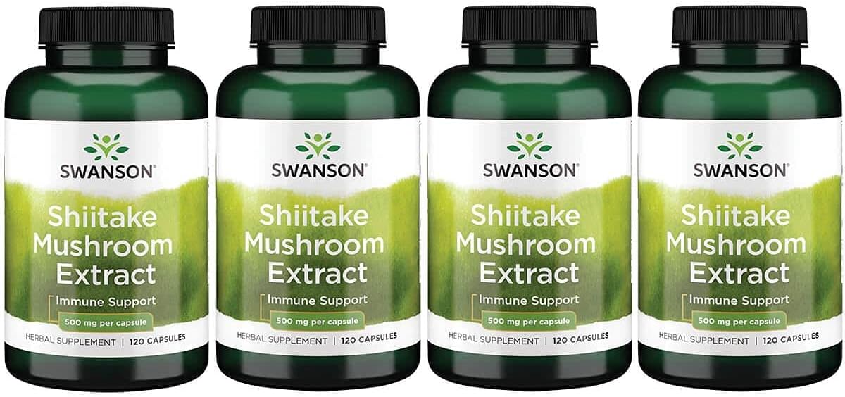 Shiitake Mushroom Extract Capsules 500mg (4:1) - 480 Count