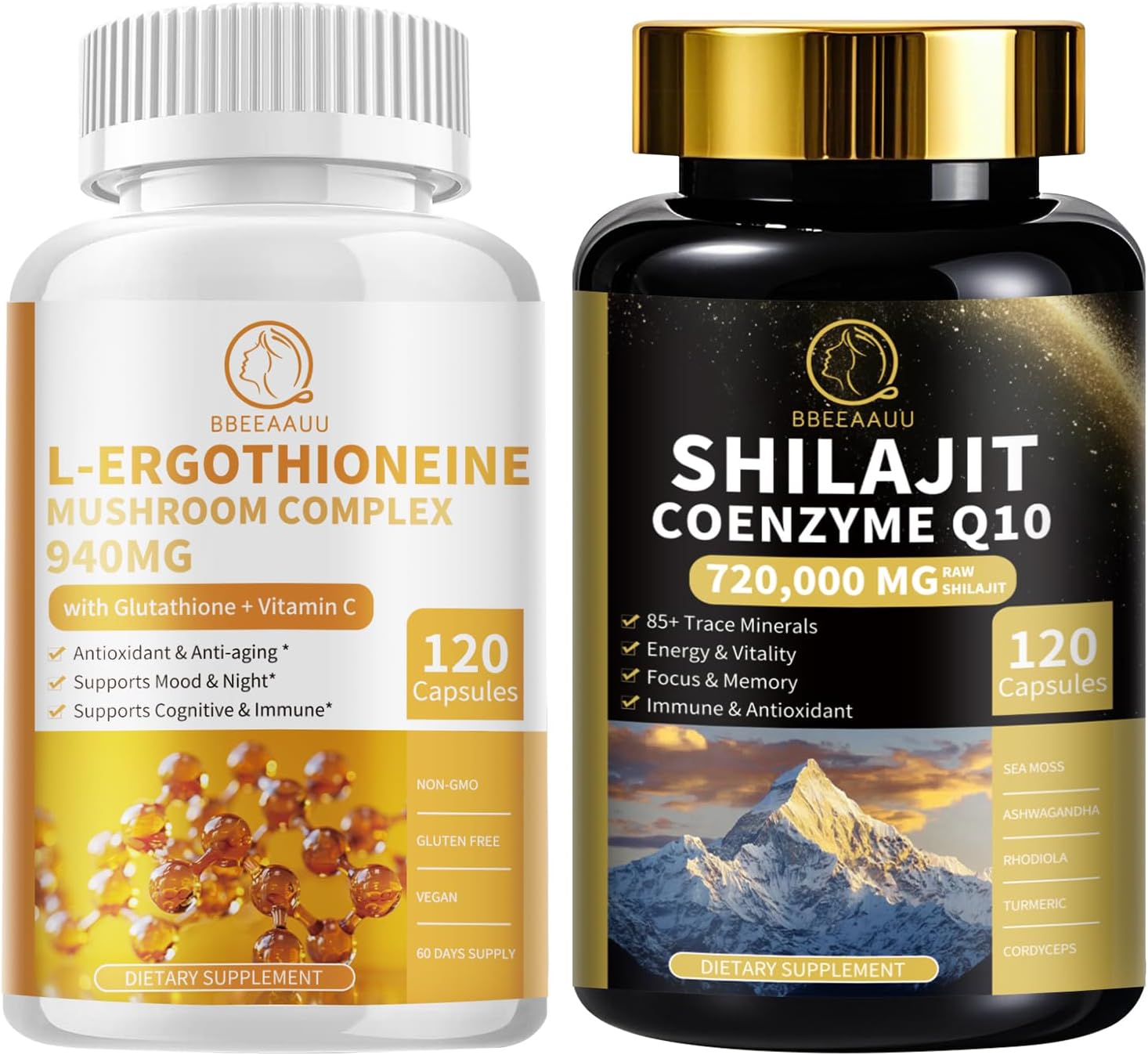 Shilajit Capsules with Sea Moss & Mushroom Complex - Natural Supplements for Health and Wellness
