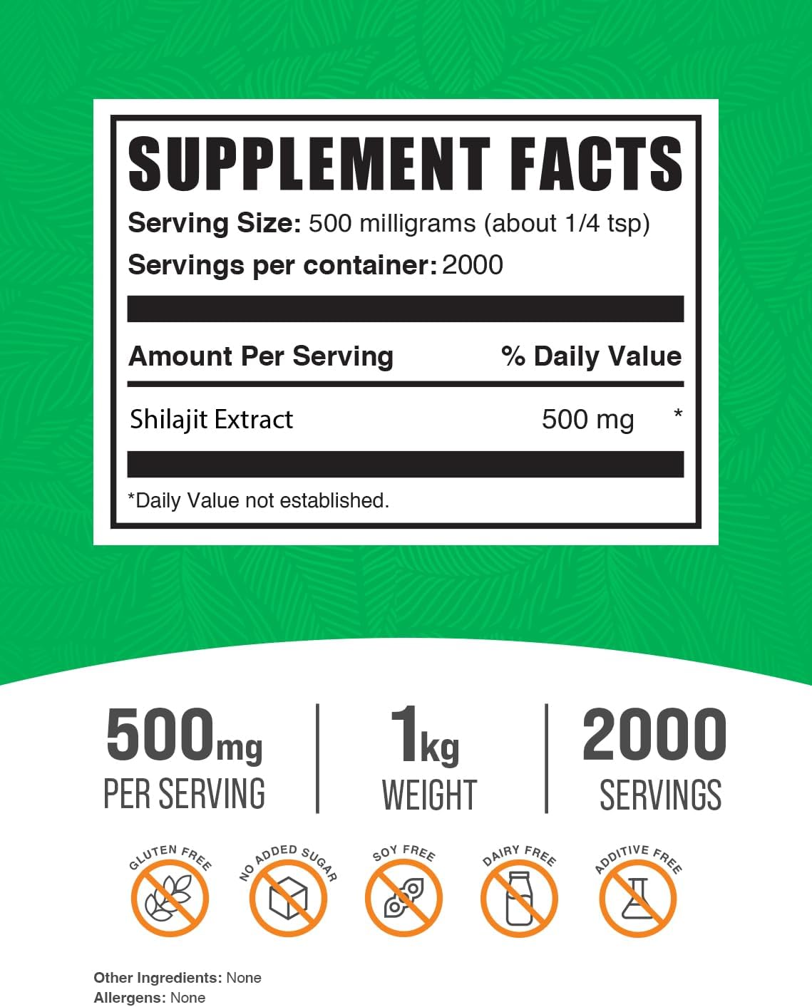 Shilajit Extract Powder - High Quality Fulvic Acid Supplement - Gluten Free, 1kg (2.2 lbs) Pack - BulkSupplements