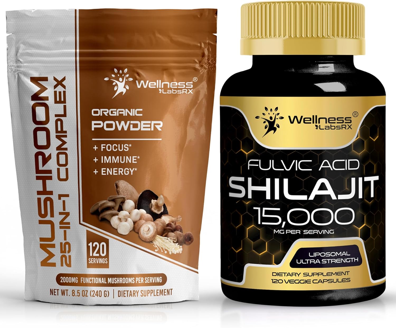 Shilajit Pure Himalayan Capsules - Mushroom Powder 2000mg, 15,000mg Strength - BoostGo Australia