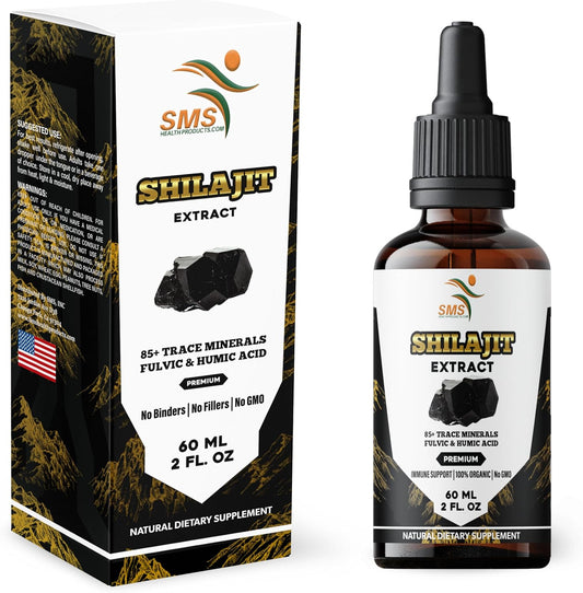 Shilajit Pure Himalayan Drops with 40% Fulvic Acid, High Trace Minerals, No Fillers, Made in USA | Herbal Vegan Supplement