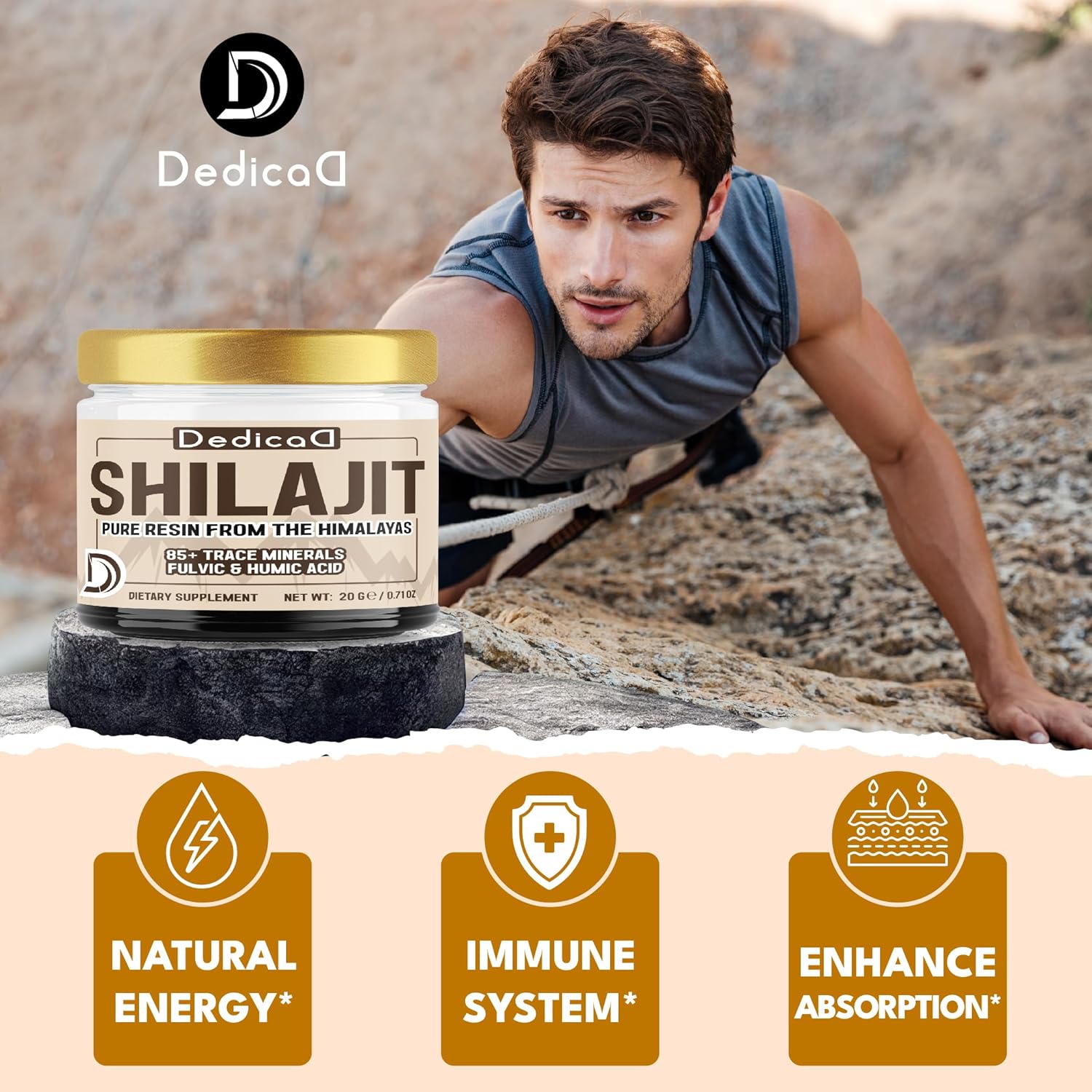 Shilajit Resin Supplement 2 Pack - Pure Himalayan Organic Resin with Fulvic, Humic Acid & 85+ Trace Minerals - Body, Heart, Brain, Immune Support
