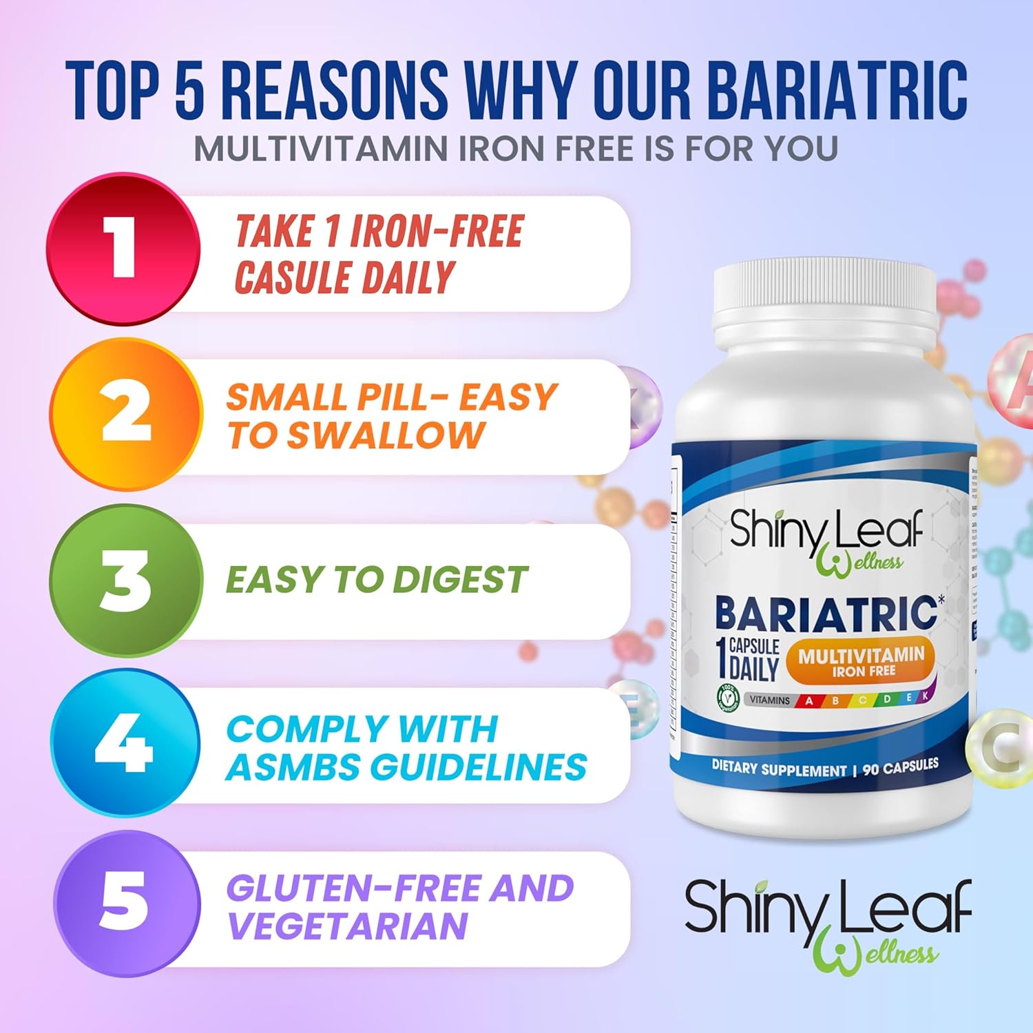 Shiny Leaf Bariatric Multivitamin and Calcium Citrate Bundle for Post-Surgery Strength and Nourishment (1 Month Supply)
