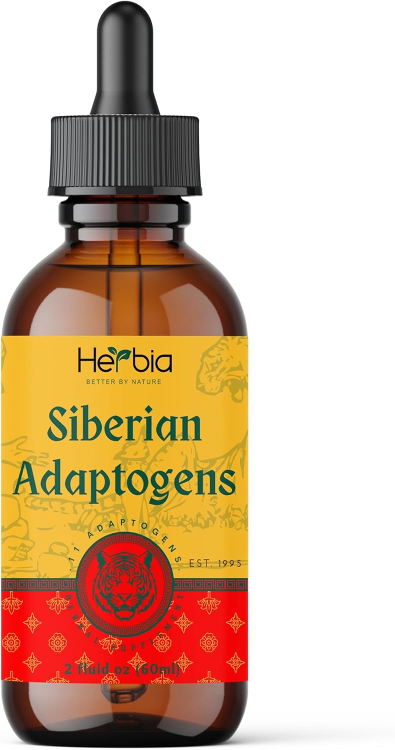 Siberian Adaptogens Herbal Blend with Maral, Spikenard, Eleuthero, Red Ginseng, Rhodiola, Schisandra, Licorice, Peony - Energy Boost & Stress Reduction - 2 oz