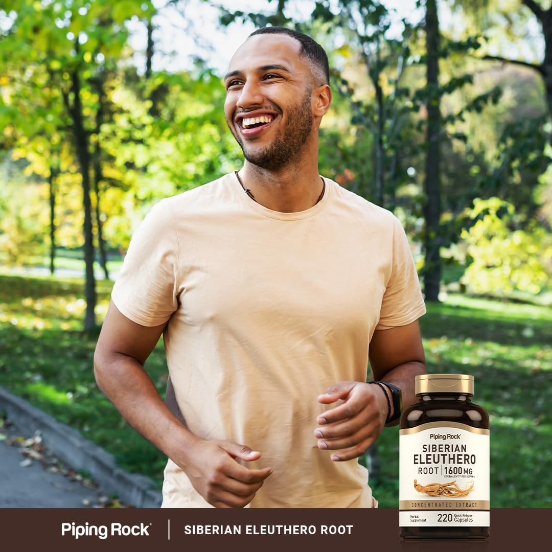 Siberian Eleuthero Root Capsules 1600mg - 220 Count - Herbal Extract Supplement - Non-GMO, Gluten Free
