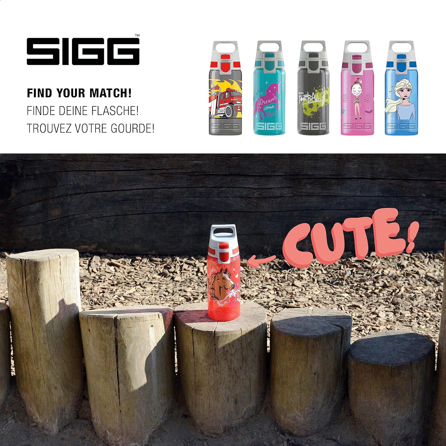 SIGG VIVA ONE Kids Water Bottle - 17 Oz - Dishwasher Safe - Ideal for School and Sports - Made in Germany - Suitable for Carbonated Drinks