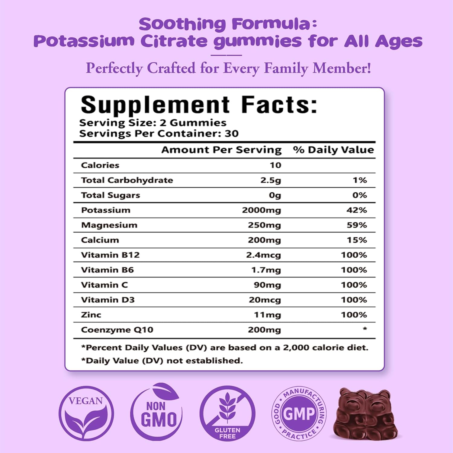 Sijigood Potassium Citrate Gummies 120 Count - Vegan Muscle Health & Leg Cramp Relief Supplement, Blueberry Flavor, Non-GMO & Gluten-Free