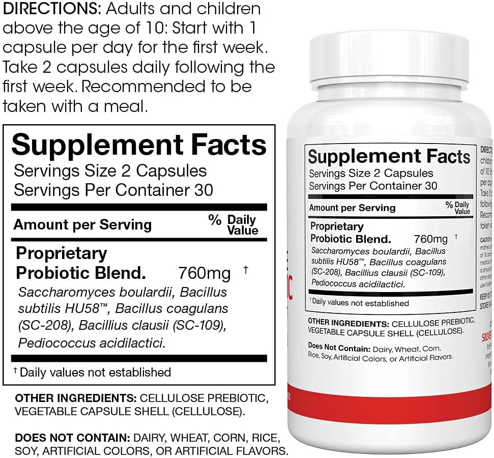 Silver Fern 60 Day Digestive System Reboot Kit - Probiotic, Fiber & Enzyme Support for Gut Health