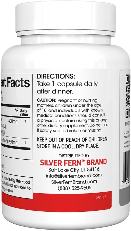 Silver Fern Regularity Digestive Supplement Capsules - 30 Day Supply with Mucosave FG & SunFiber