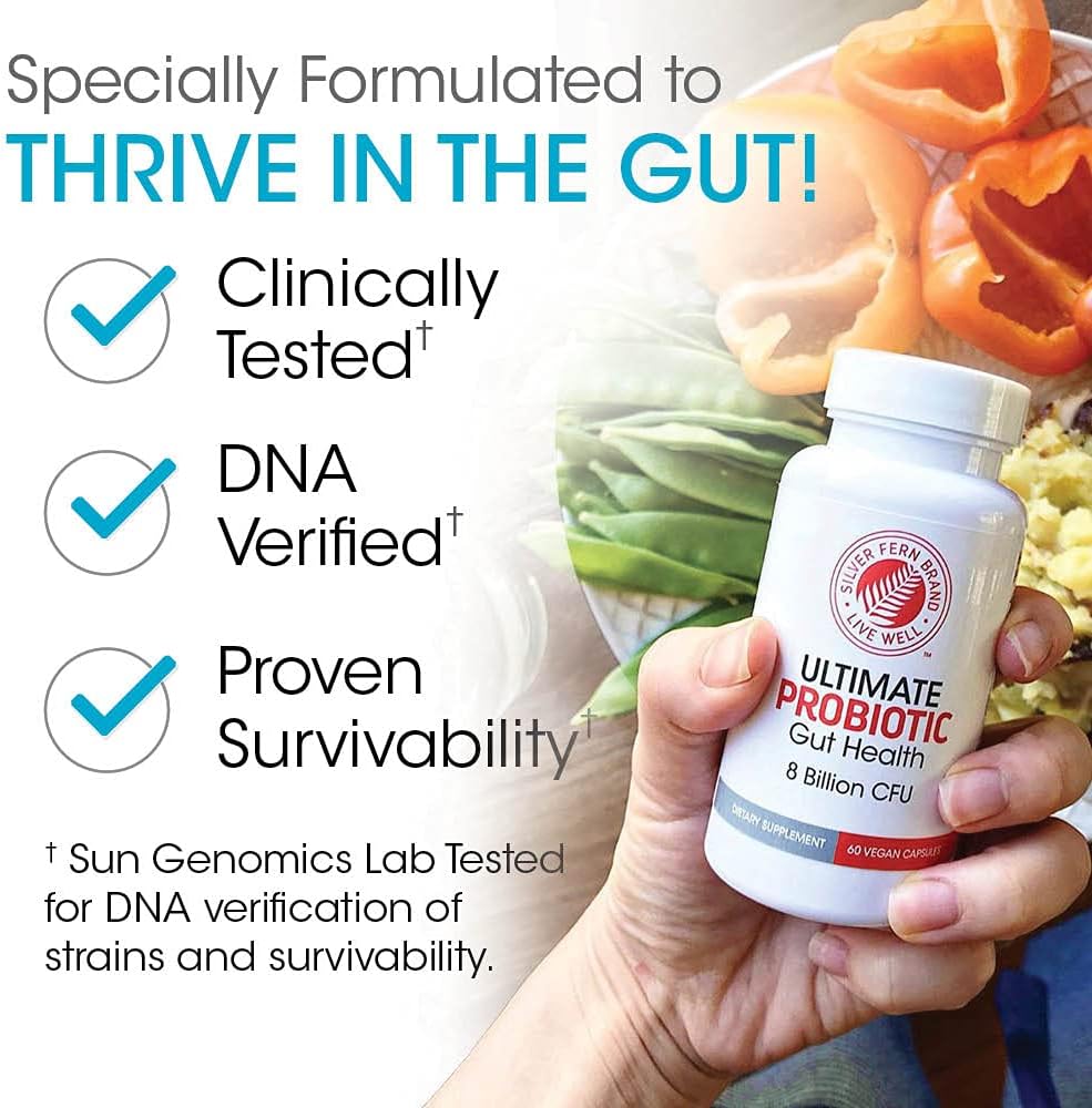 Silver Fern Ultimate Probiotic Supplement - Vegicaps for Daily Metabolic Restoration, DNA Verified Multi-Strain Capsules - 4 Bottles