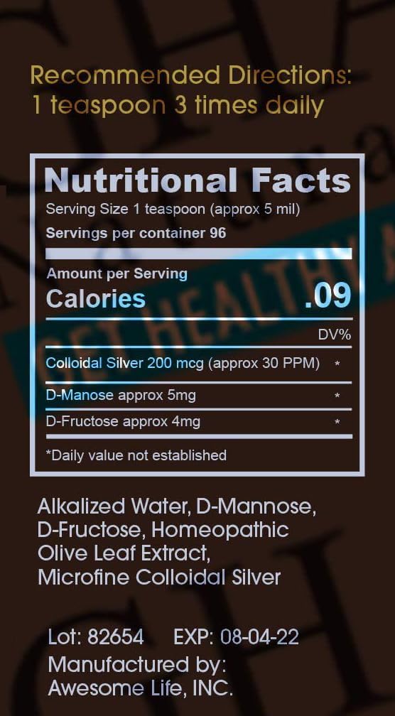 Silver GlucoPlus Alkaline Colloidal Silver Hydrosol for Health and Wellness